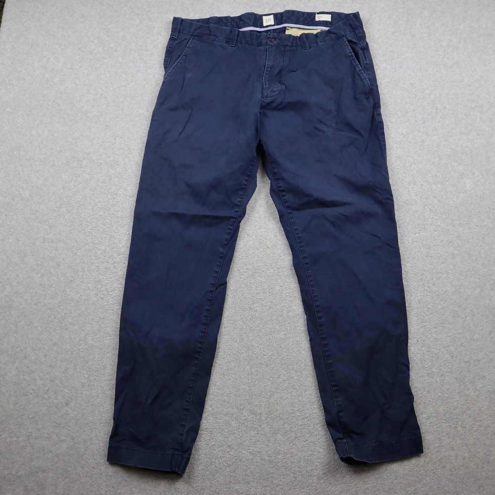 Gap Chinos Mens 36x30 Slim Navy Blue Stretch Cotton Casual Pants